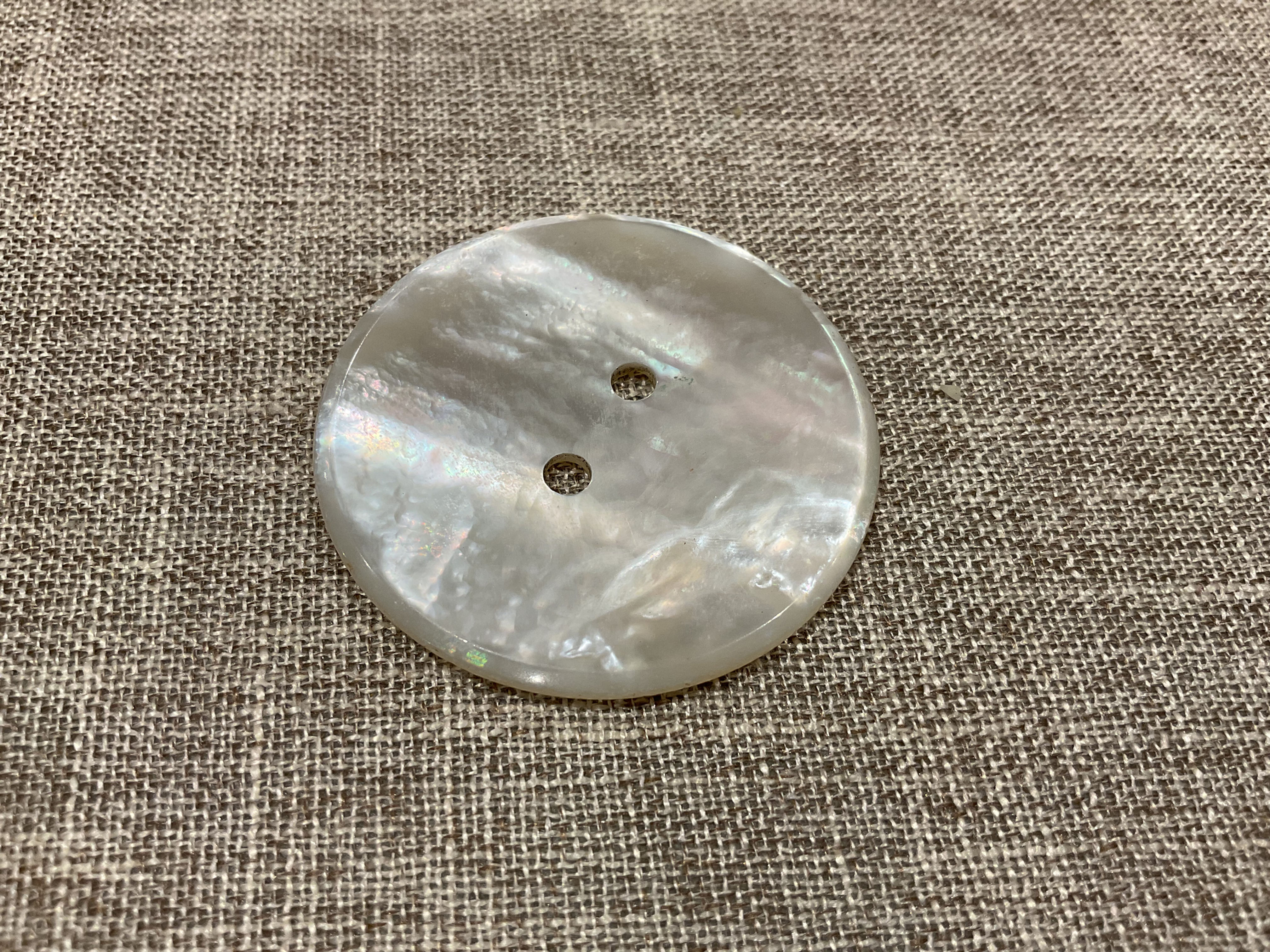 Vintage Huge Flat Mother of Pearl Buttons x 1
