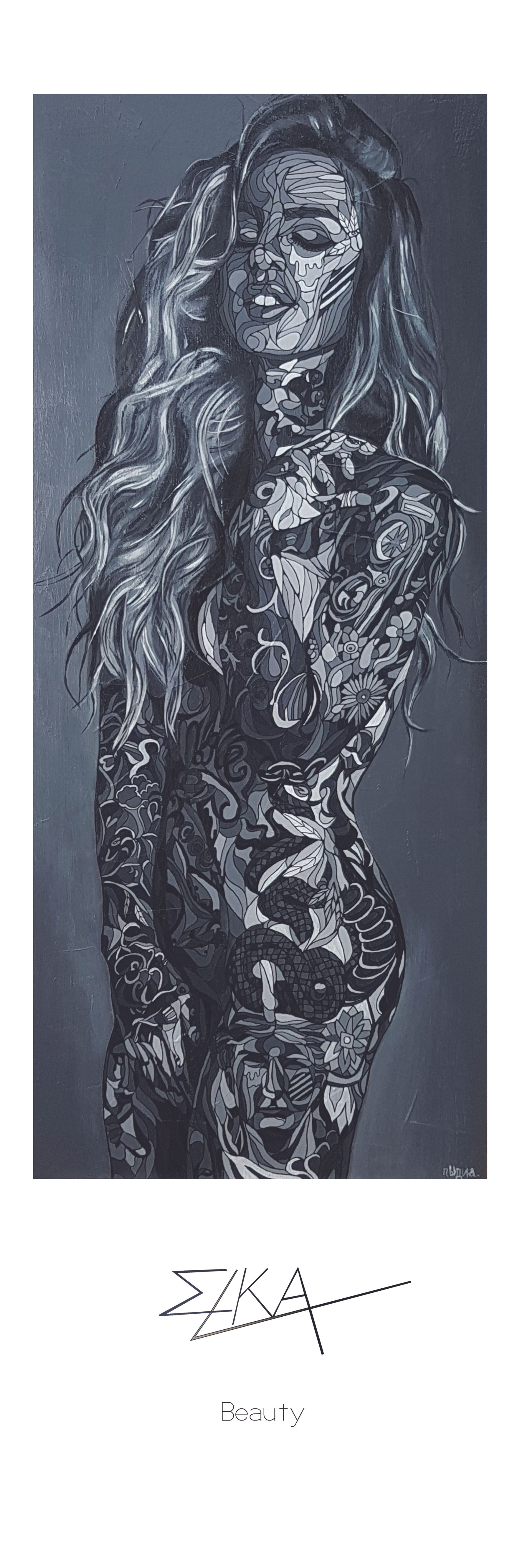 Portrait de femme nue en version tirage d'art limité par Elka