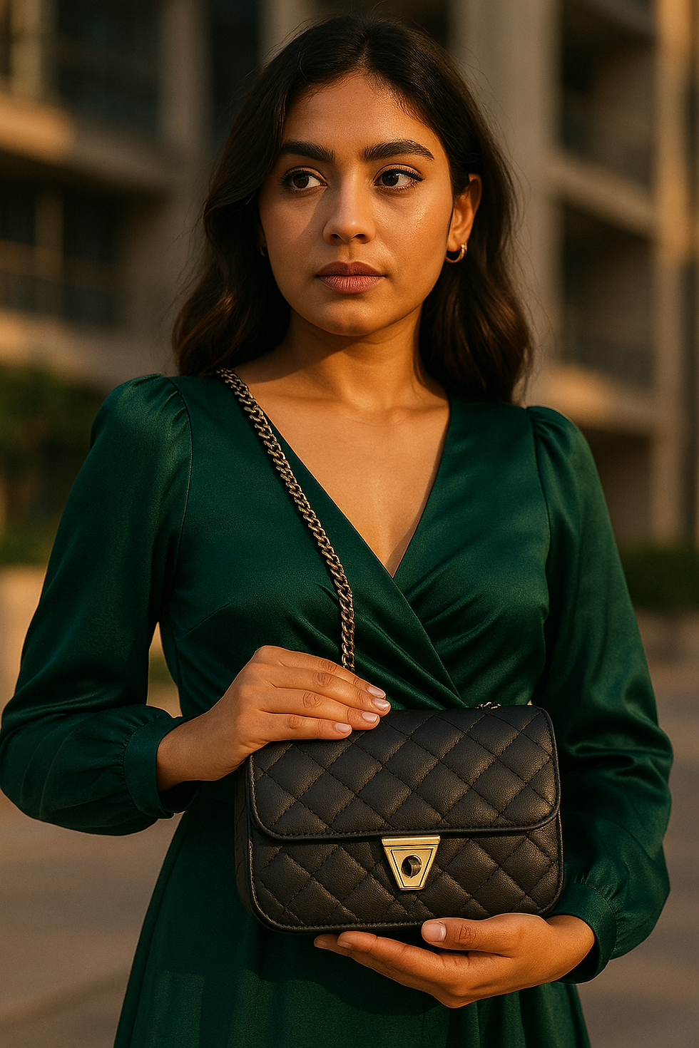 Black Quilted Sling Bag