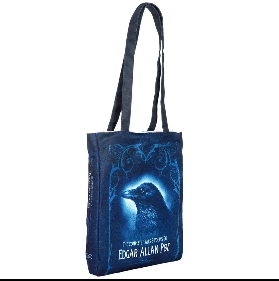 Thumbnail: Edgar Allan Poe's The Raven tote bag and book coin purse pouch purse card wallet