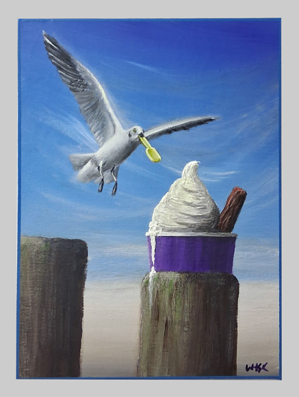 "Swoop and Scoop for a 99". Artwork by The Painless Artist