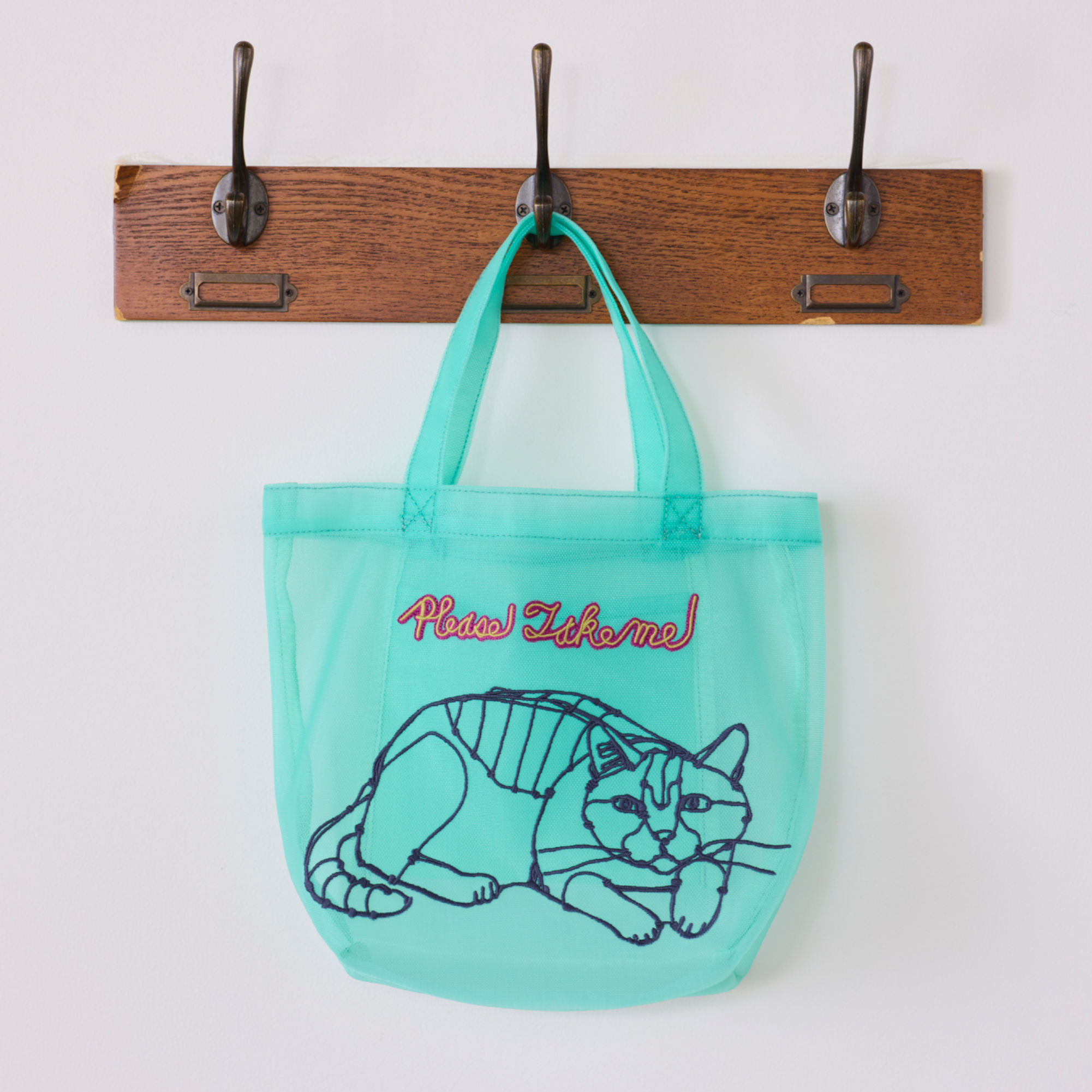 子ネコ メッシュミニトート(mint)