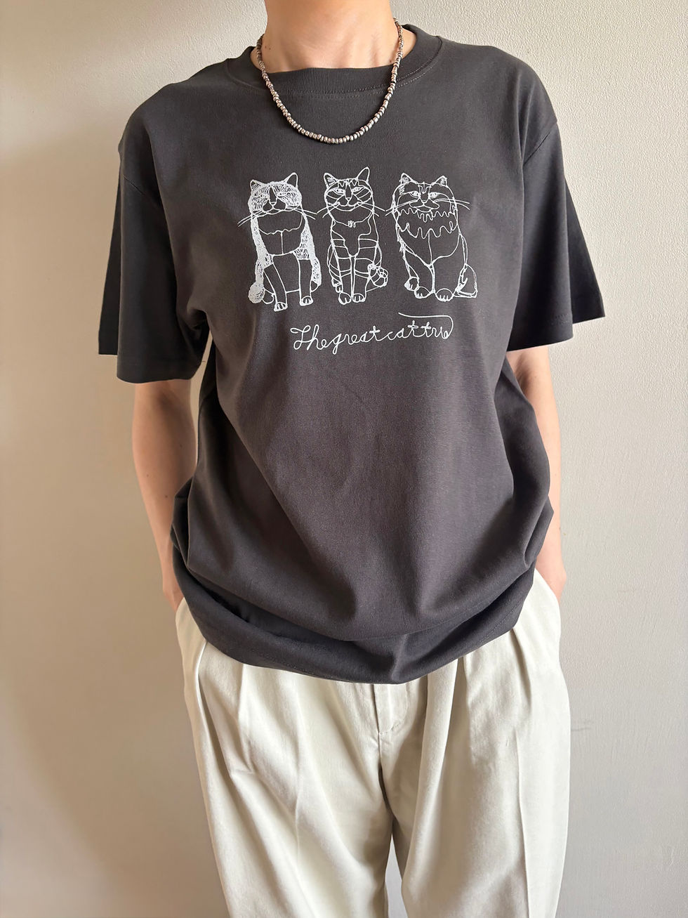 サムネイル： Cat trio TEE (charcoal)