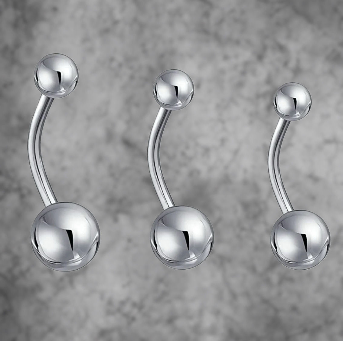 14G Surgical Steel Belly Ring – 5mm/8mm Ball (Non-Gem)