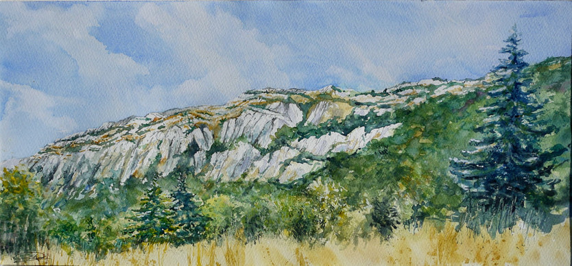 Galvani "Massif de la Sainte Baume" aquarelle