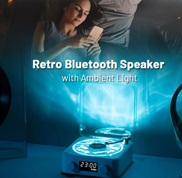 Miniatura: Bluetooth Retro Turntable Speaker with RGB Lights