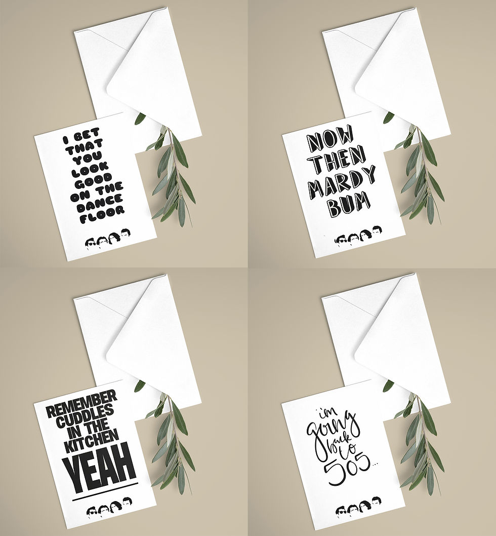 Arctic Monkeys Pack Of 4 Greeting A7 Cards