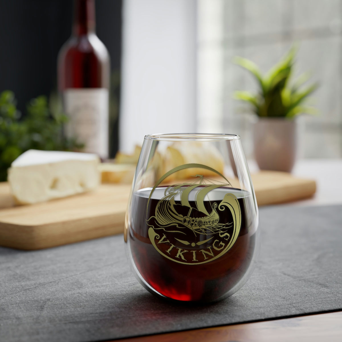 Viking Warrior Stemless Wine Glass, 11.75oz