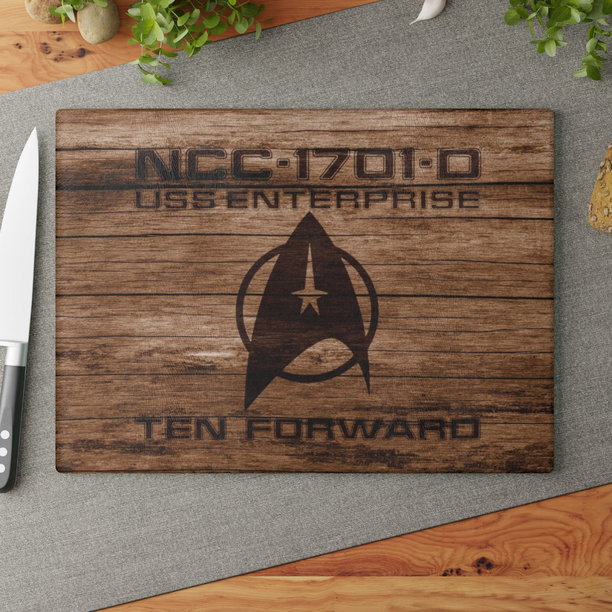Ten Forward Glass Cutting Board