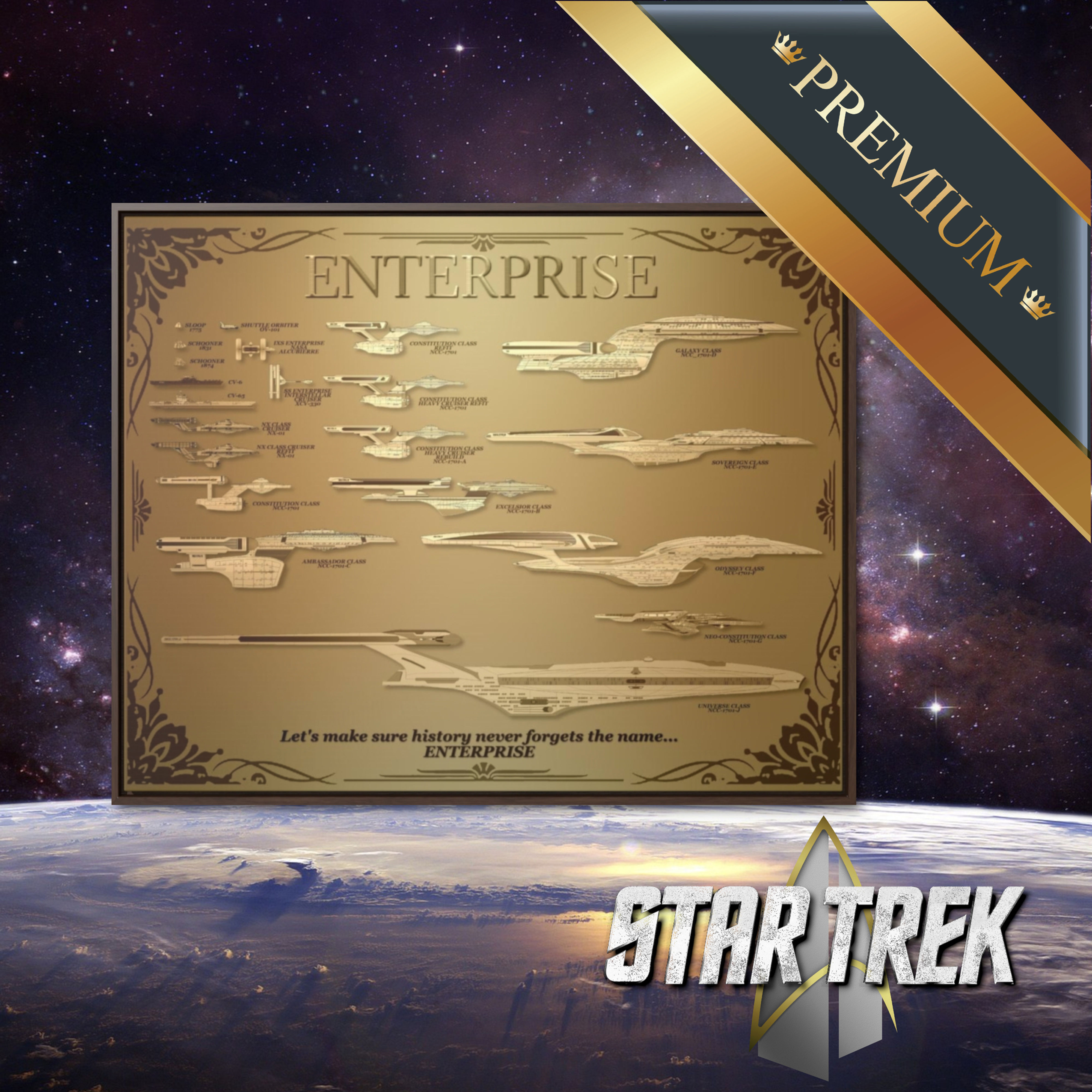 USS ENTERPRISE Premium Framed Canvas Print