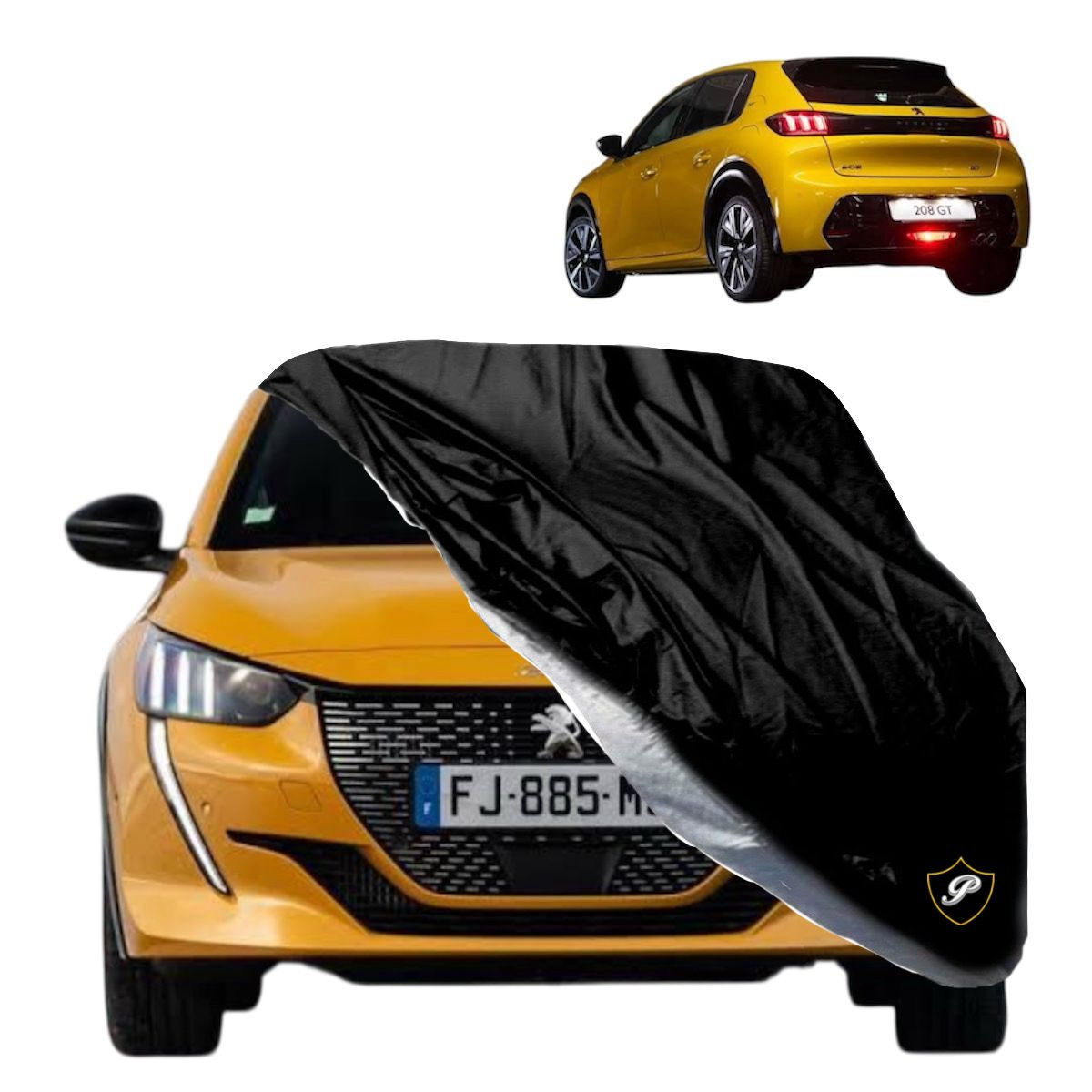 FUNDA NEGRA / LONA / CUBRE AUTO PEUGEOT 208 2019-2025 PLATINUM