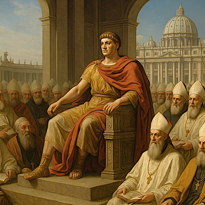 Constantino —el verdadero primer Papa— aún vive en nosotros en la Iglesia que heredó su poder y pasó de las legiones opresoras al reclutamiento de conciencias...