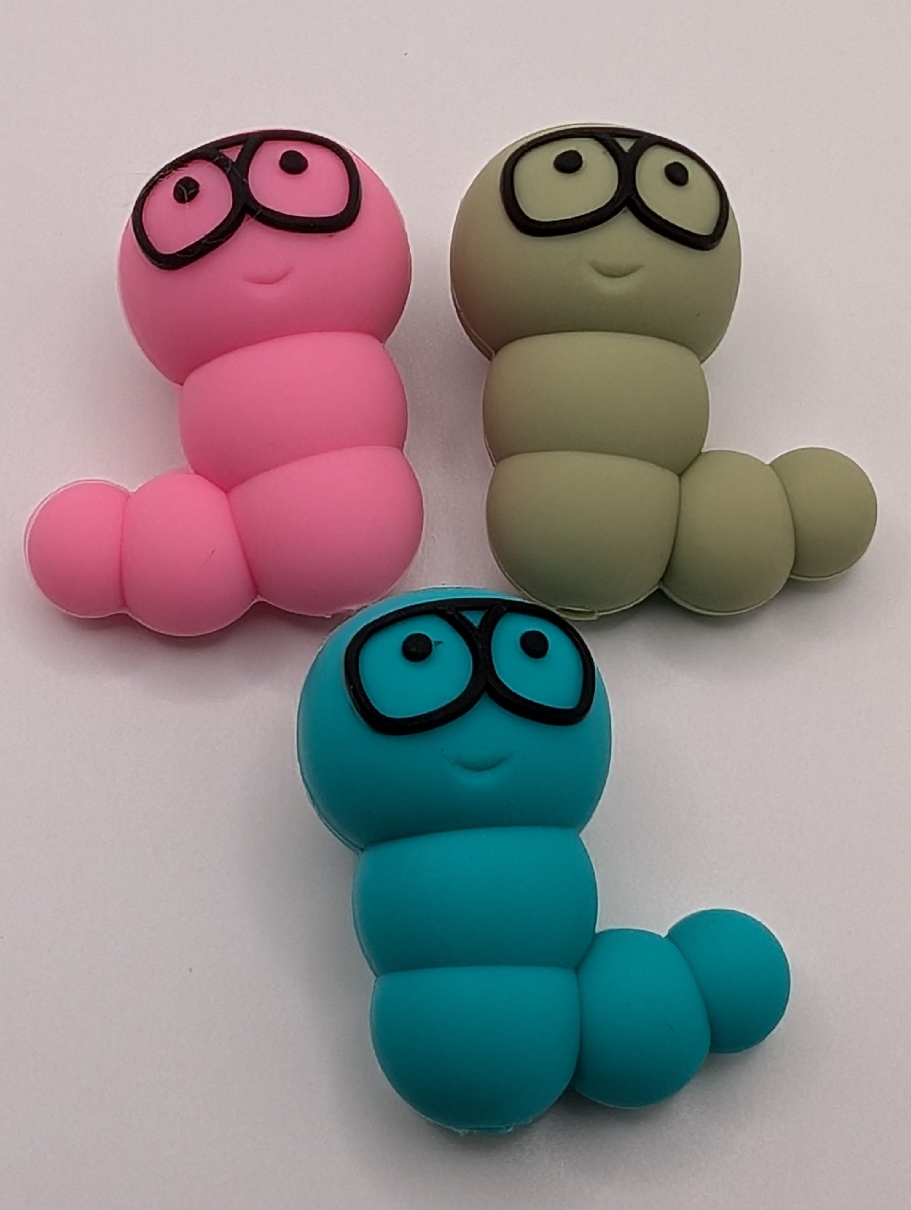 3D Silicone focal beads - Book Worms