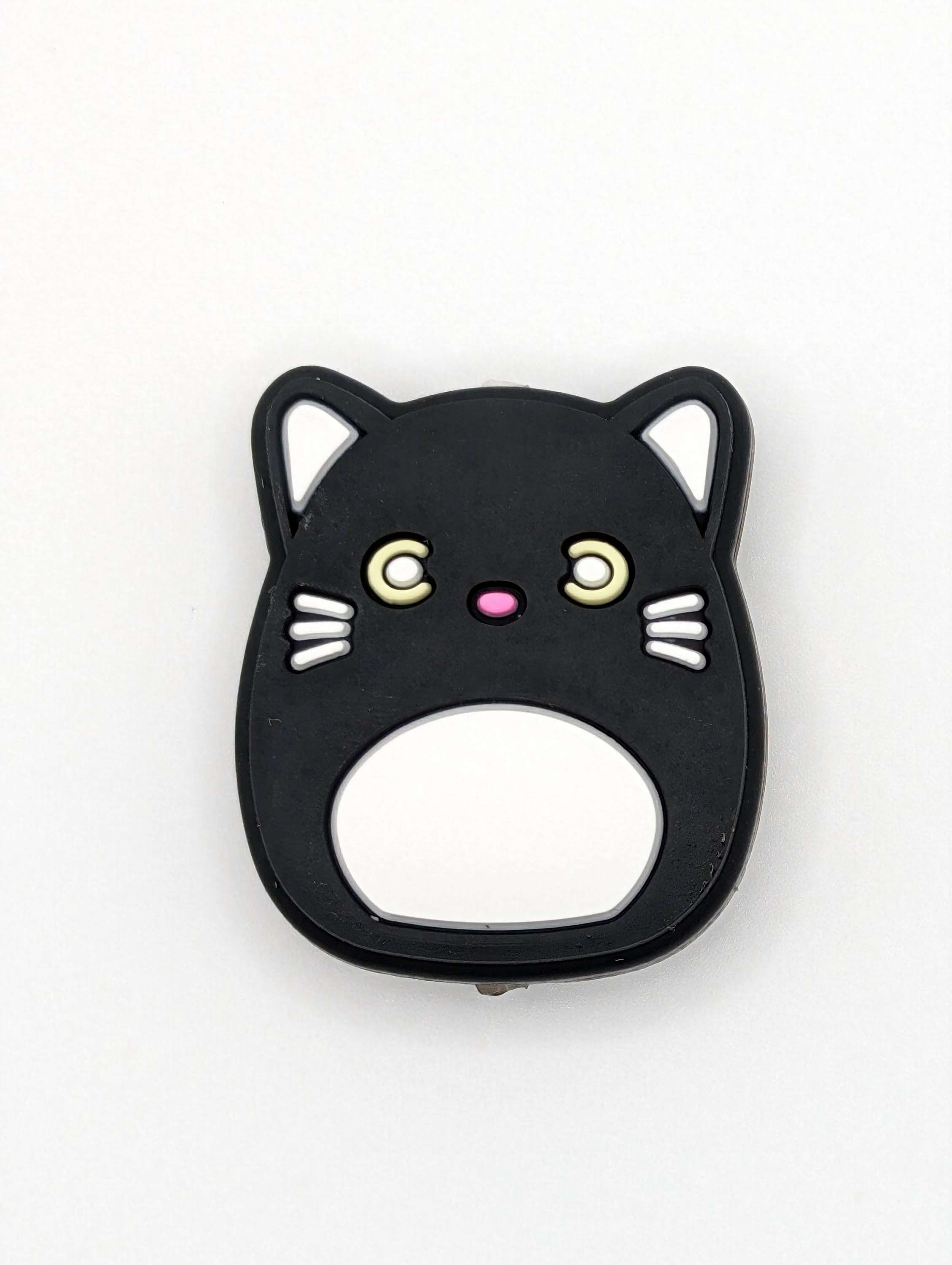 Black cat squishmallow silicone focal bead