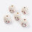 Thumbnail: Natural Wood Printed European Beads , Smiley, White- 18mm