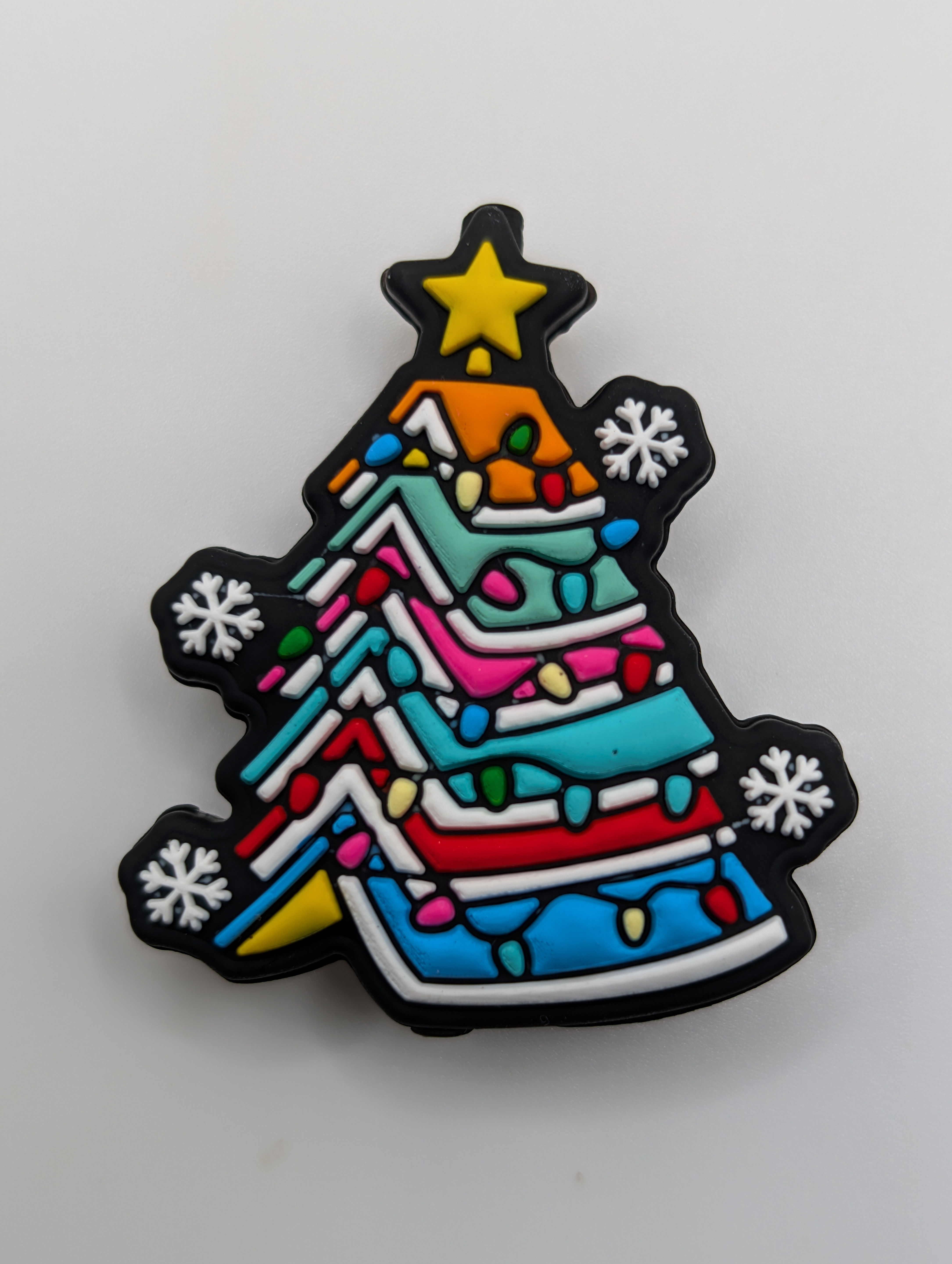Multicolored Christmas tree silicone focal bead