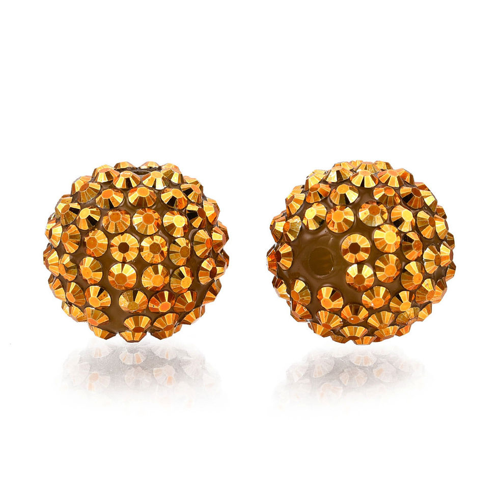 Thumbnail: 20mm - AB-Color Resin Rhinestone Bubblegum Beads, Orange