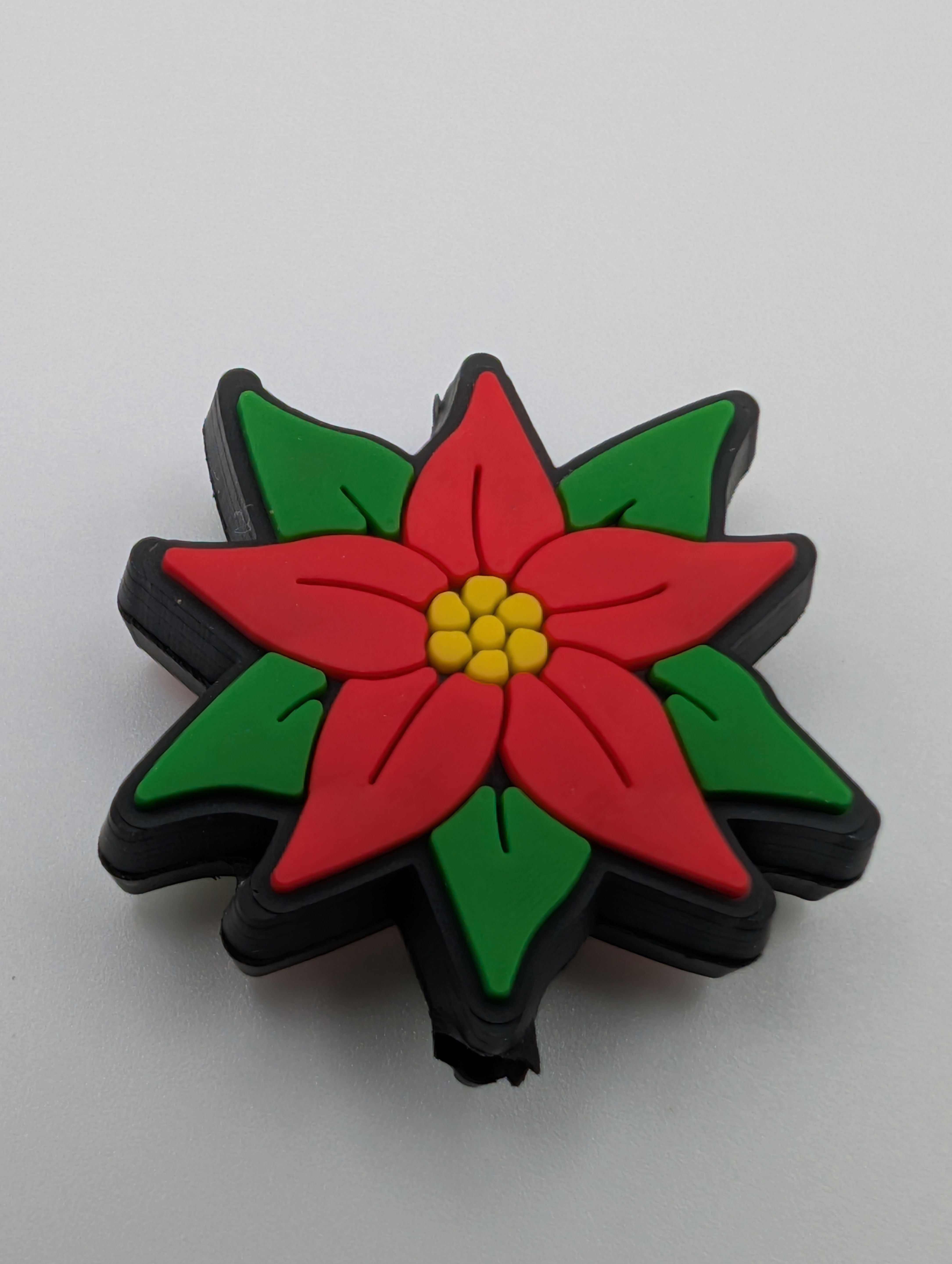 Poinsettia silicone focal bead