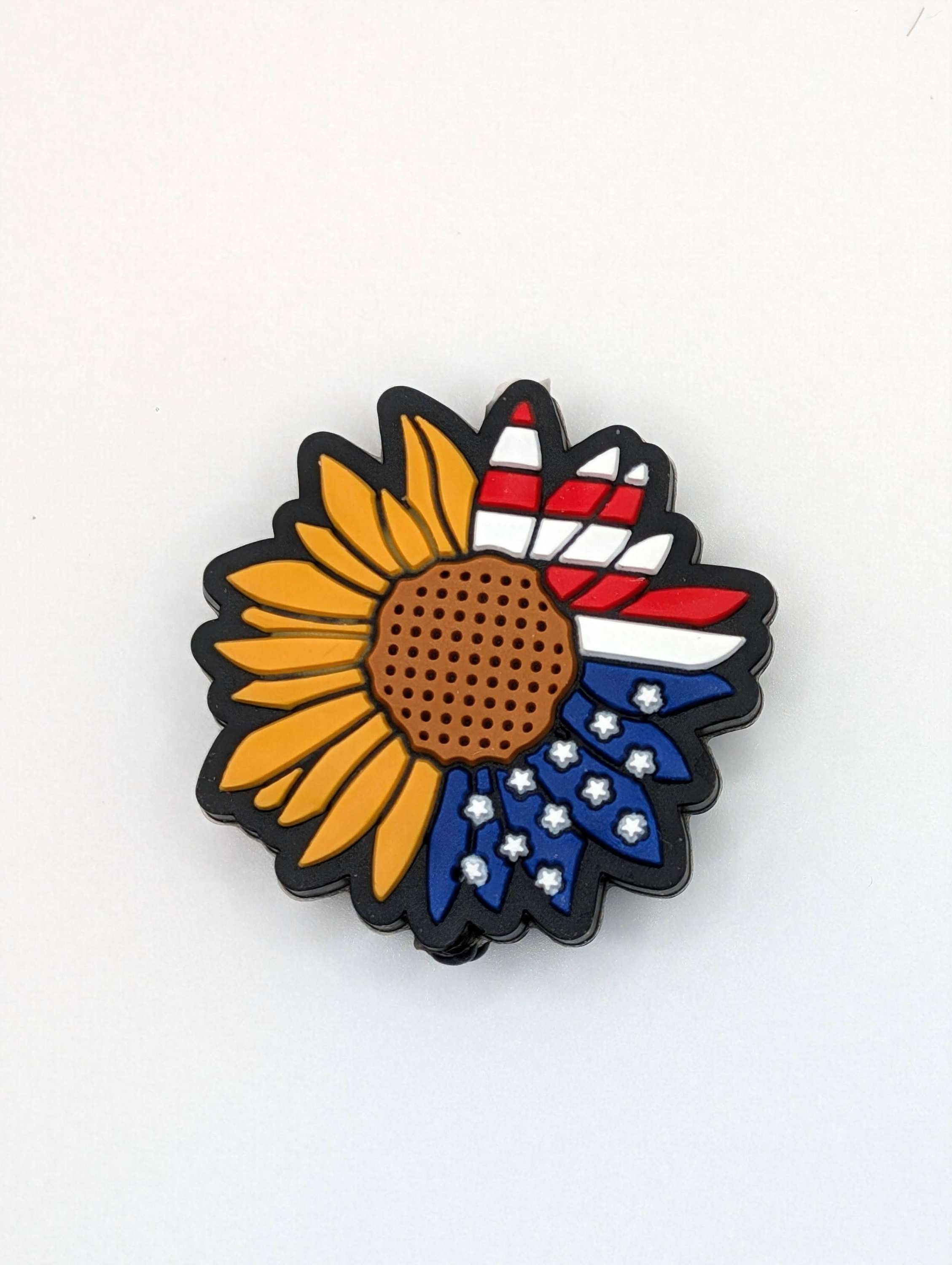 American flag sunflower focal bead