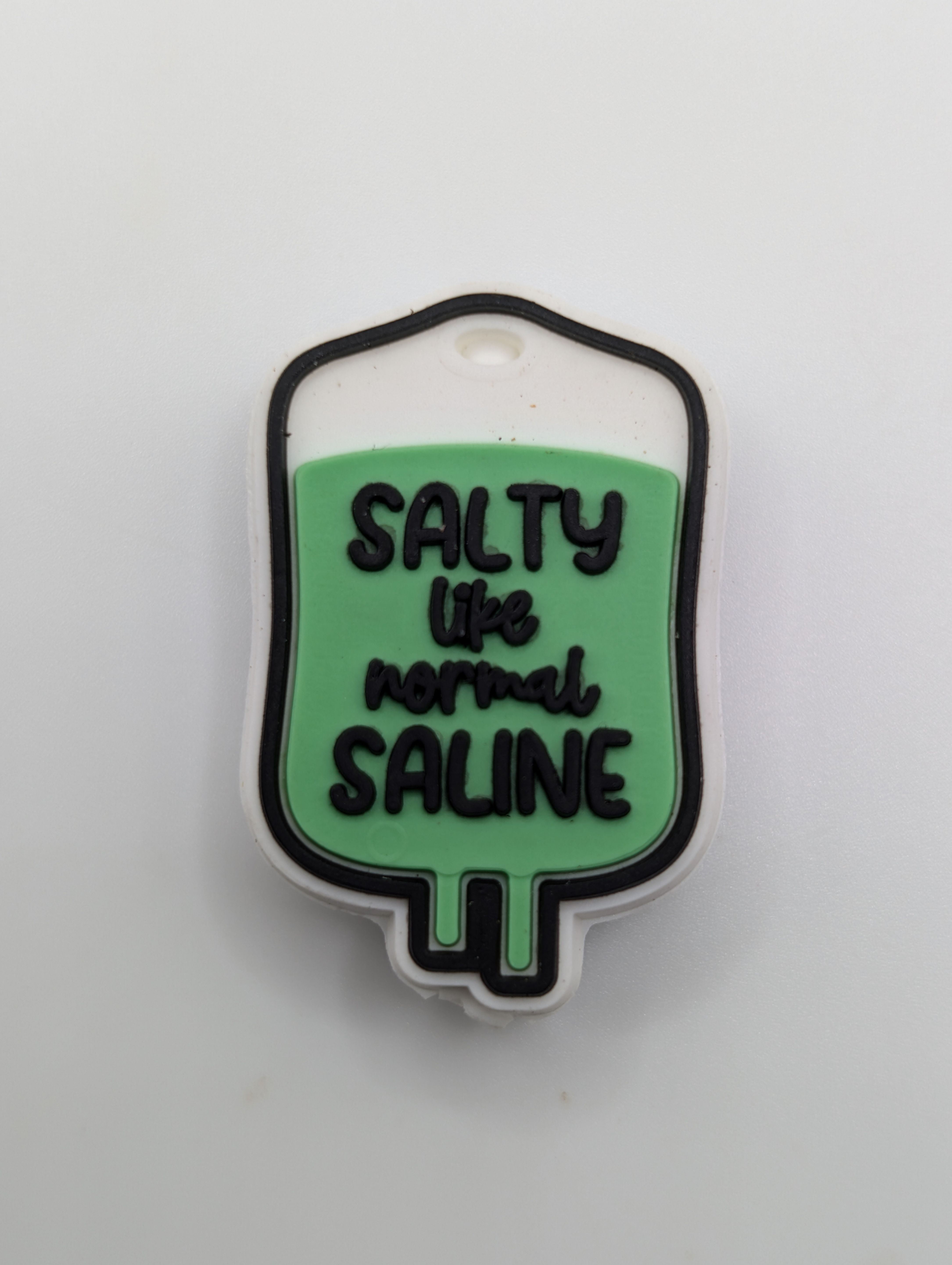 Salty like normal saline saying silicone focal bead
