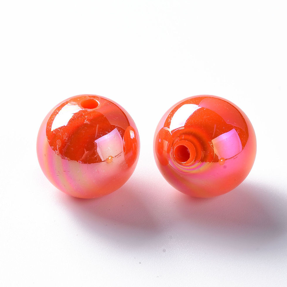 Thumbnail: AB Colors Plated Opaque Acrylic Beads, Round, Assorted Colors - 20mm