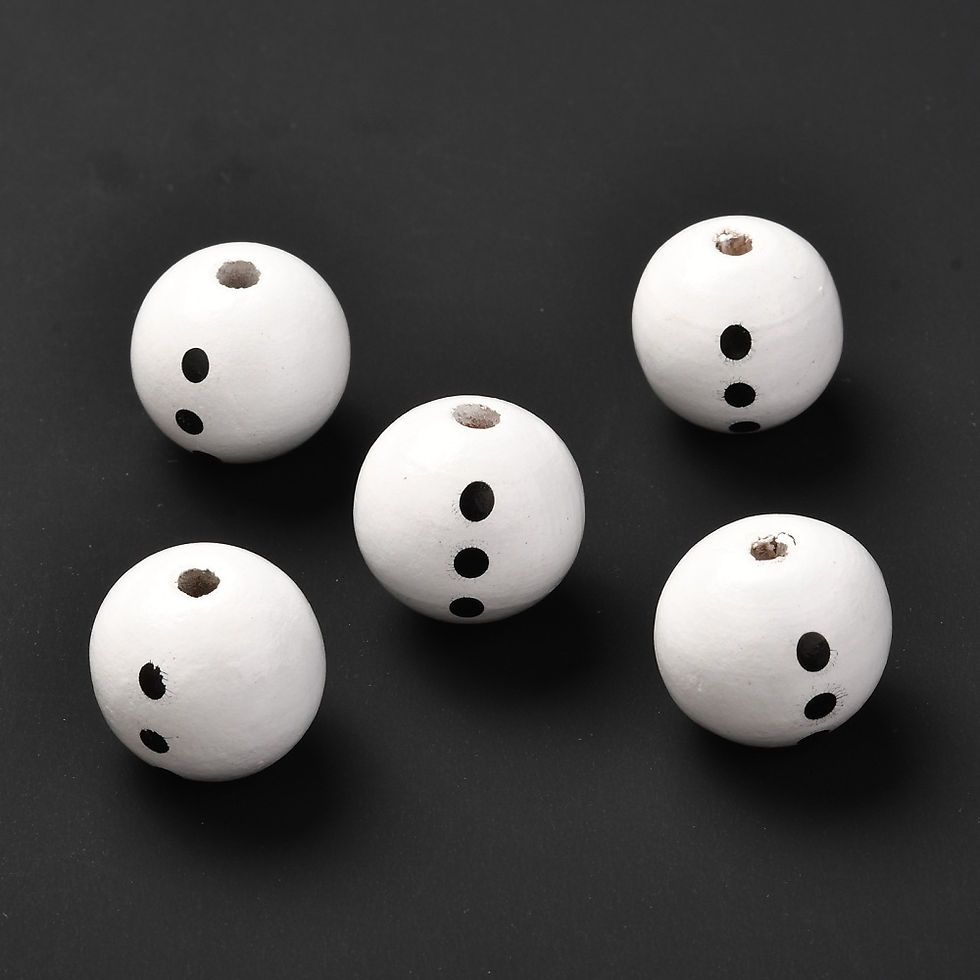 Thumbnail: Wood Beads, Christmas/Winter Theme, 3 - 3-piece Snowman - 20mm
