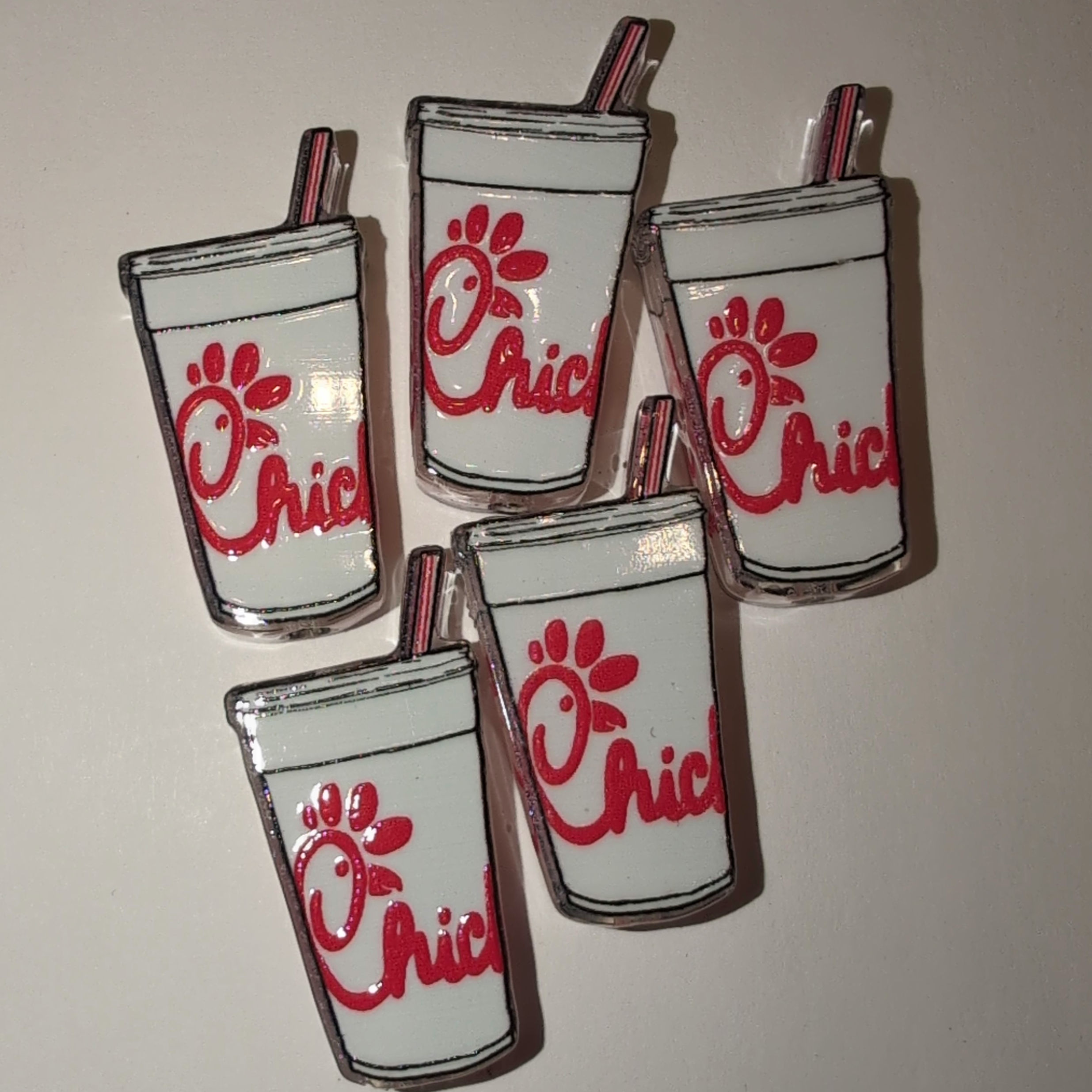 Chick-Fil-A cup with straw - Acrylic focal beads