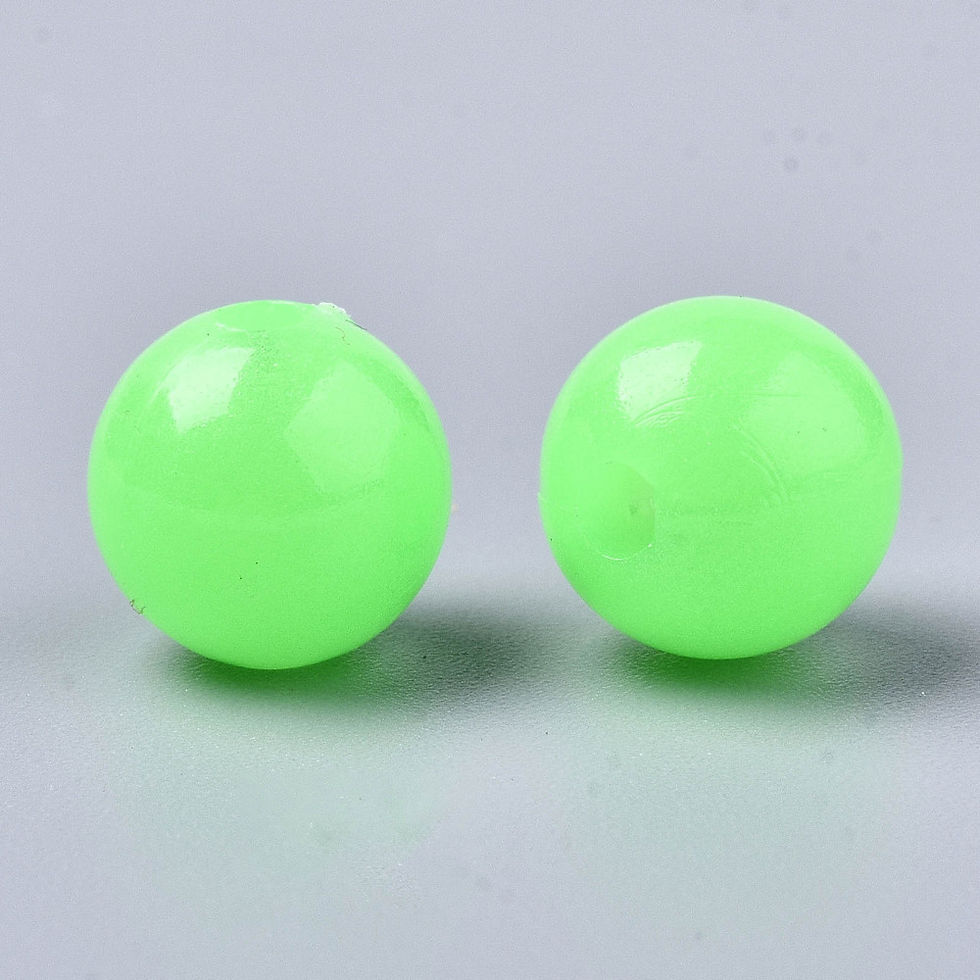 Thumbnail: Glow in the Dark Acrylic Beads, Round, Lime - 10mm