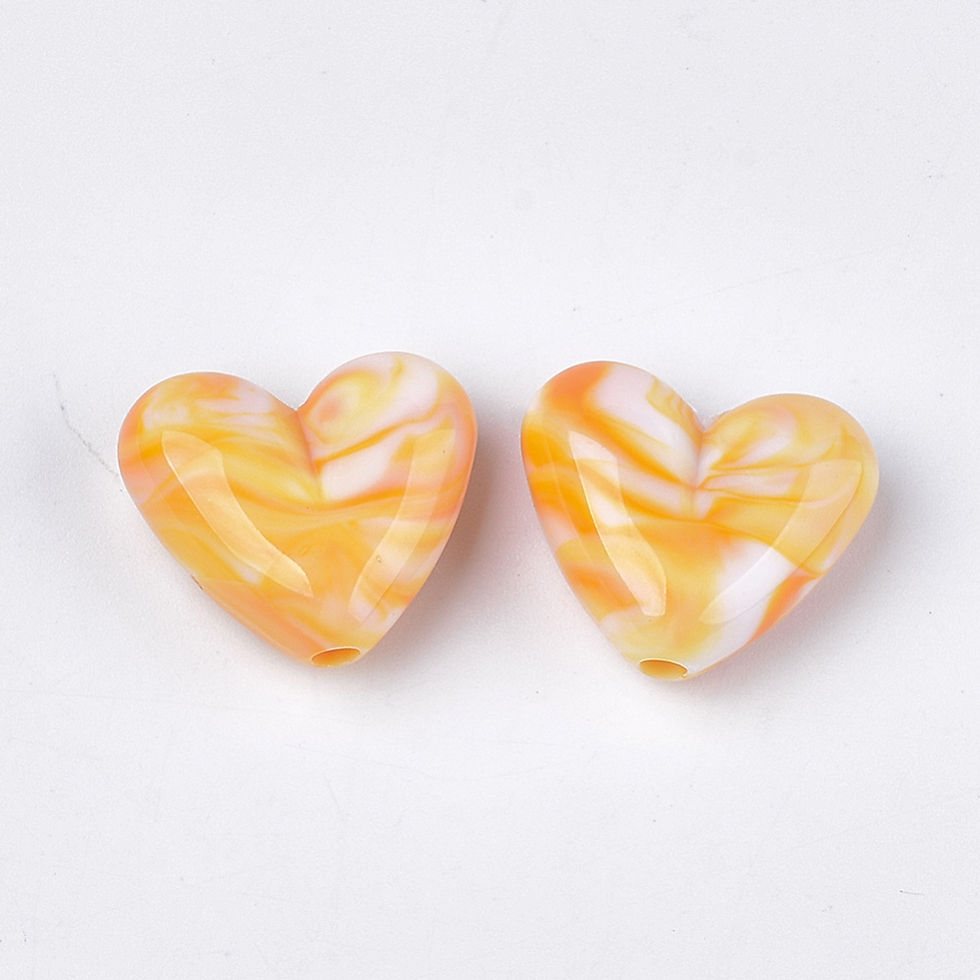 Thumbnail: Imitation Gemstone, Hearts Acrylic Beads in Assorted Color - 16mm