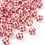 Thumbnail: Natural Wooden Tartan Plaid Beads, Round, Round, Red w/ White - 16mm
