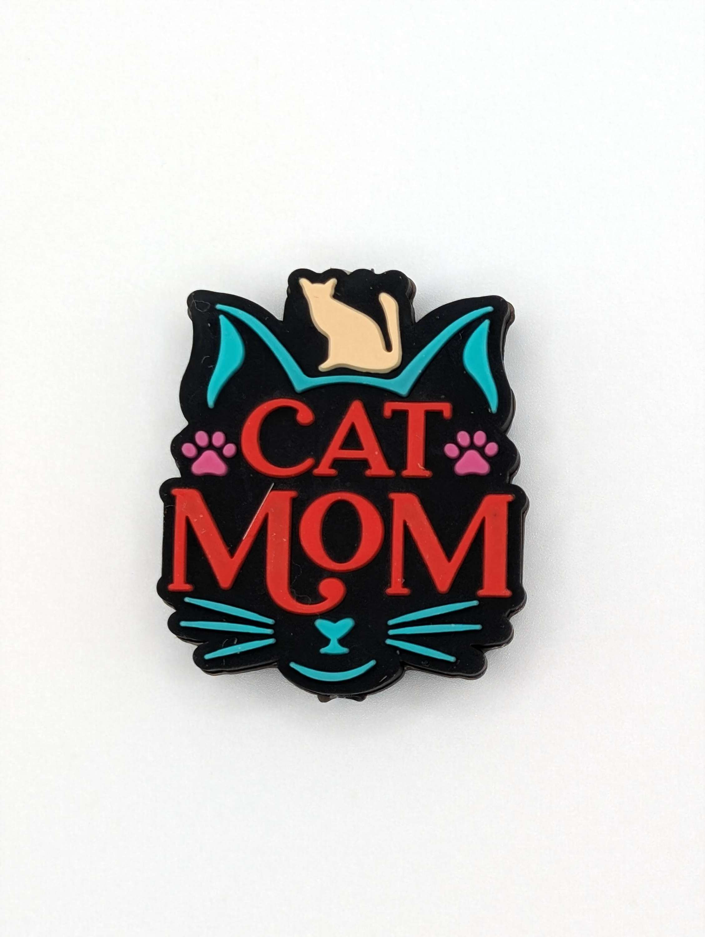 Cat mom silicone focal bead