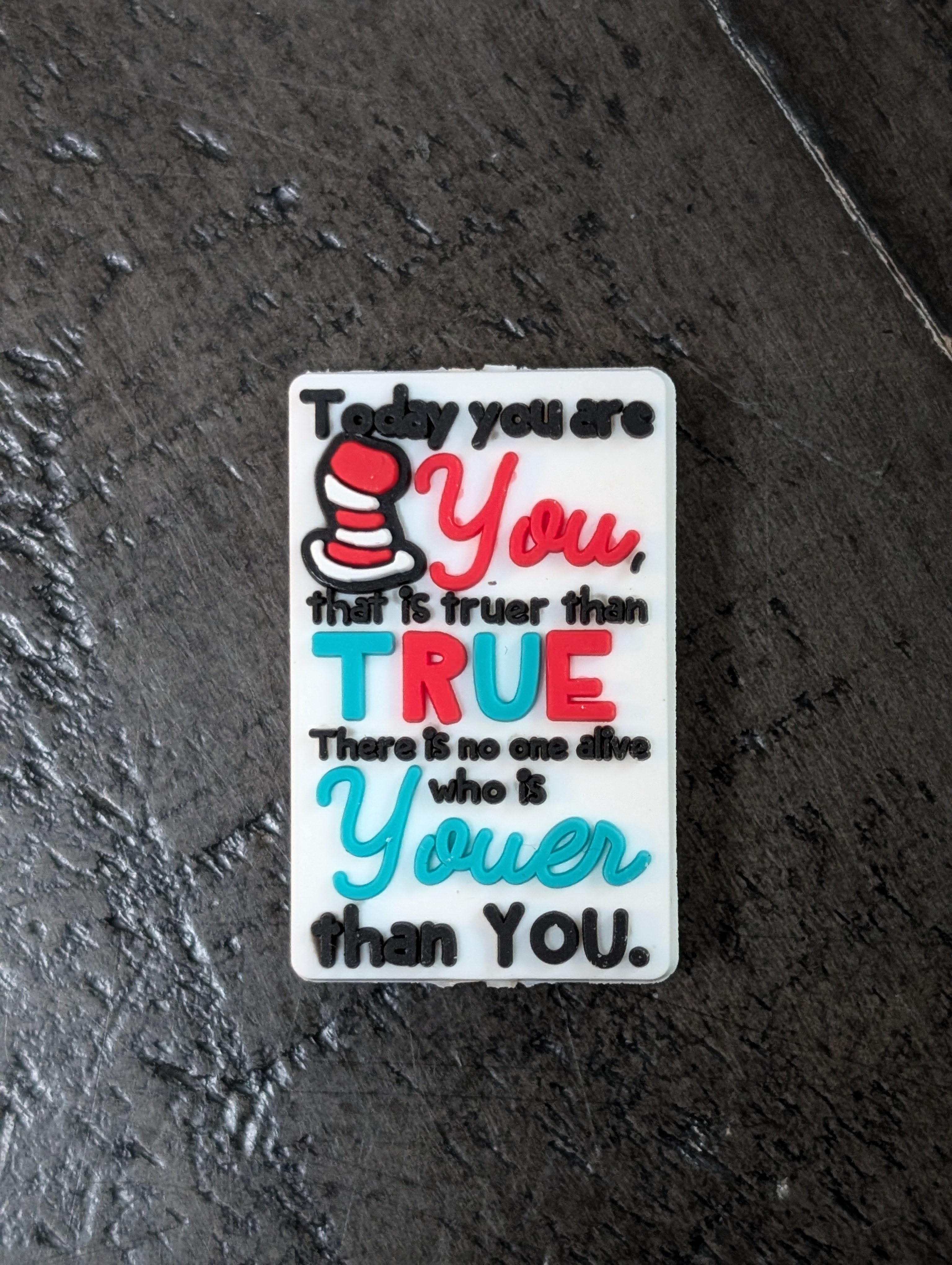 Dr Seuss funky rhyme silicone focal bead