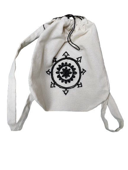 Miniatură: Rucsac din bumbac brodat manual