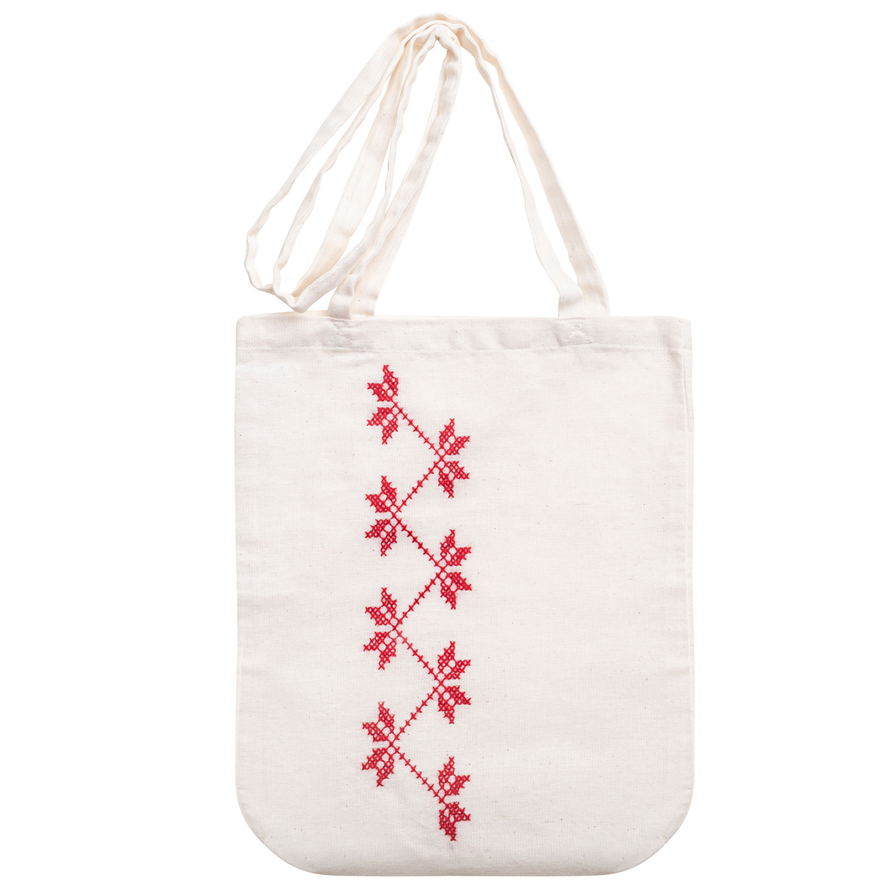 Sacosa din bumbac brodata manual