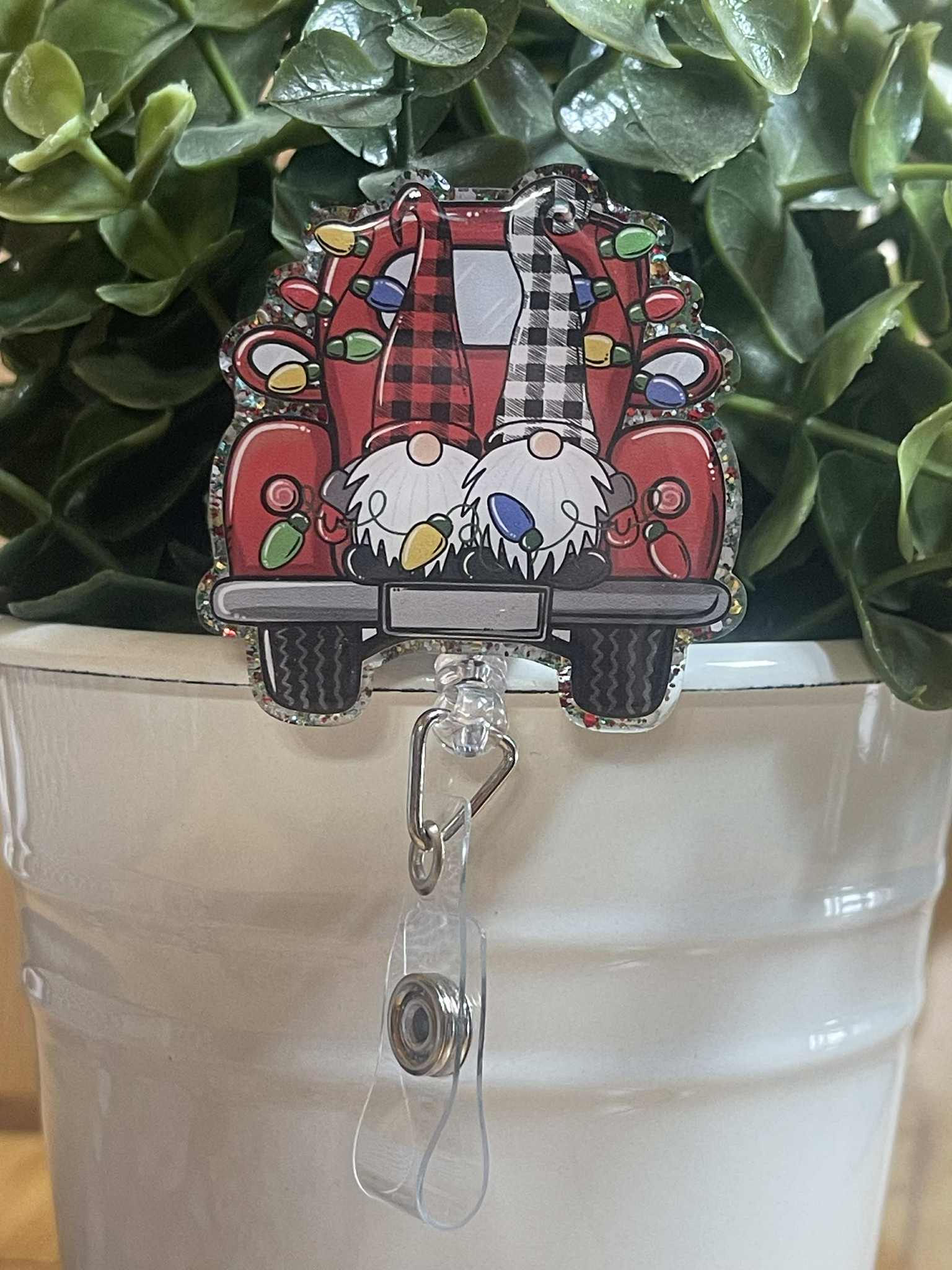 Gnome Christmas Truck with Lights-Xmas Glitter