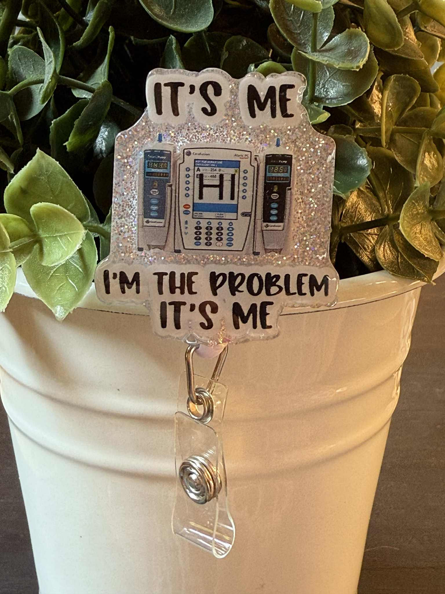 It's Me I'm the Problem It's Me IV Pump-Silver Glitter