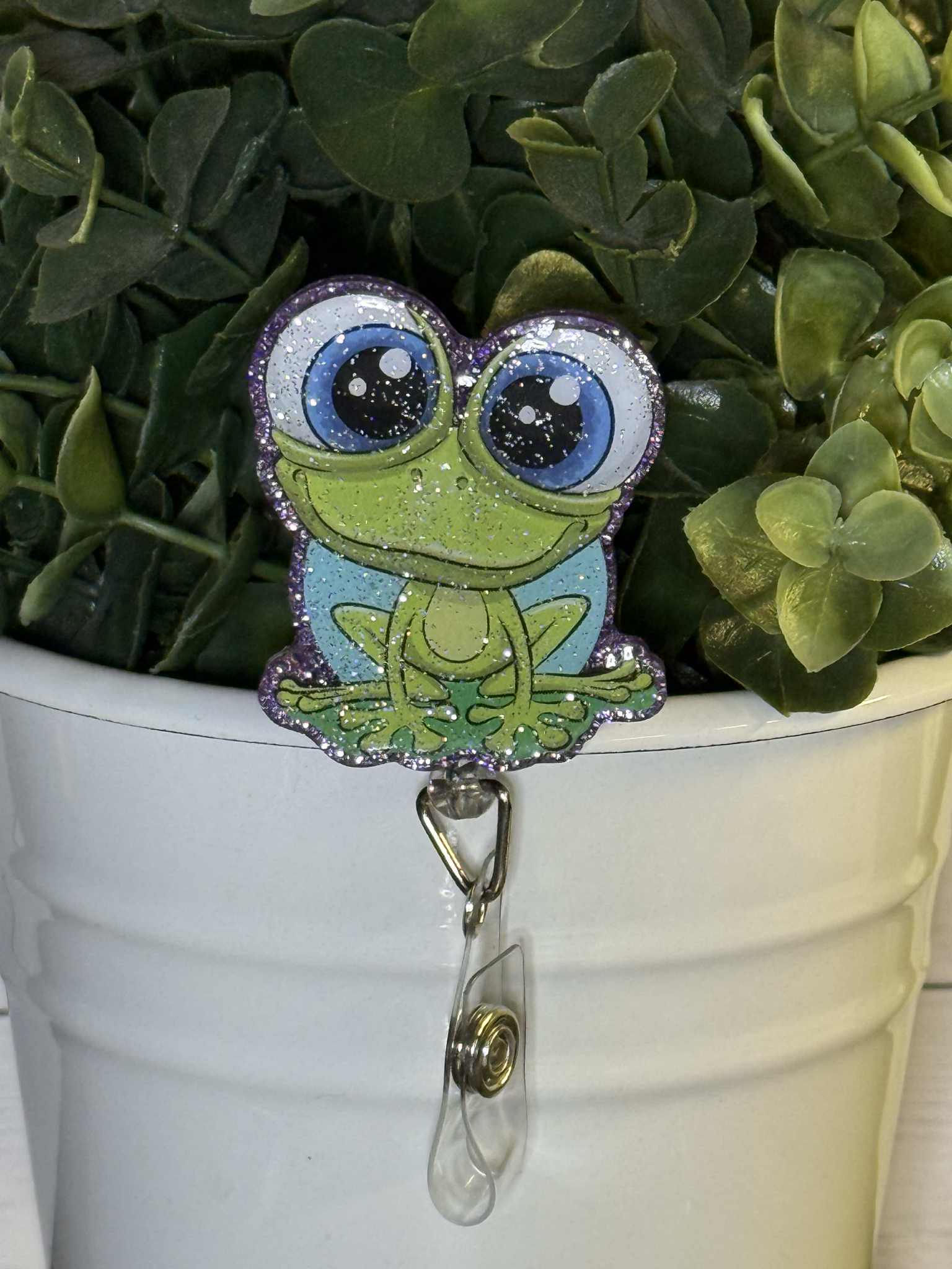 Frog/Silver Glitter overlay- Purple Glitter