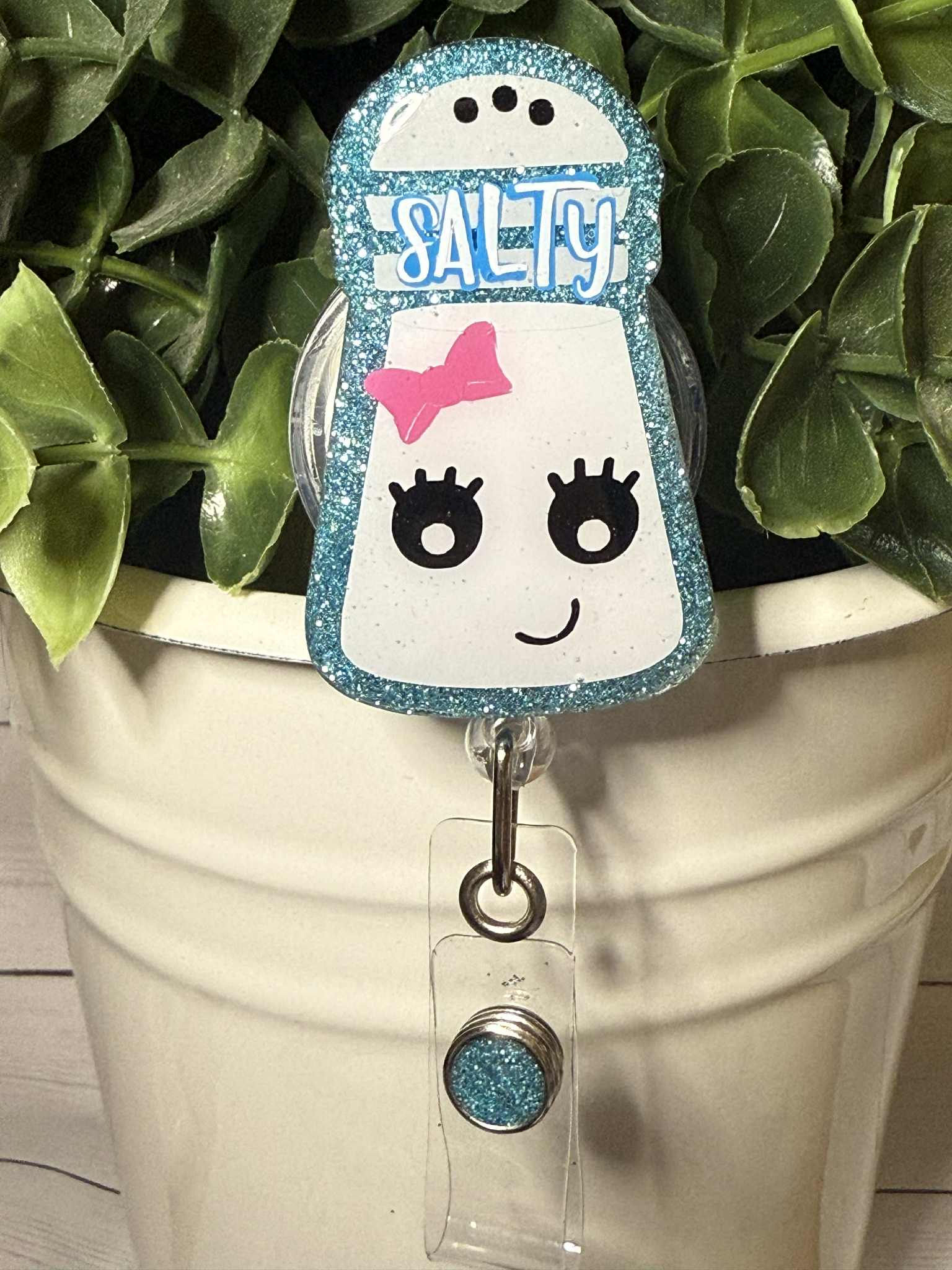 Salty Salt Shaker-Blue Glitter