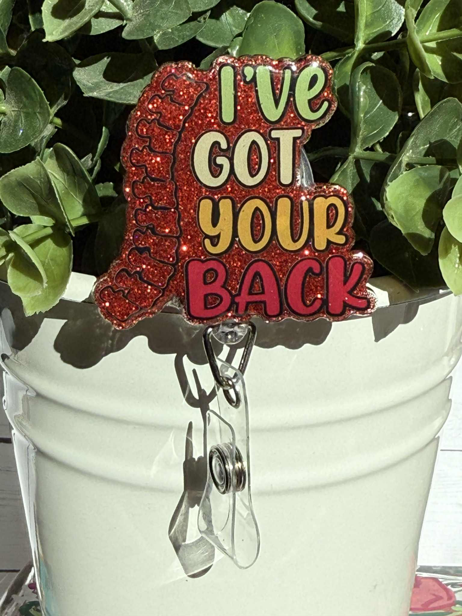 I've Got Your Back Spine-Red Glitter