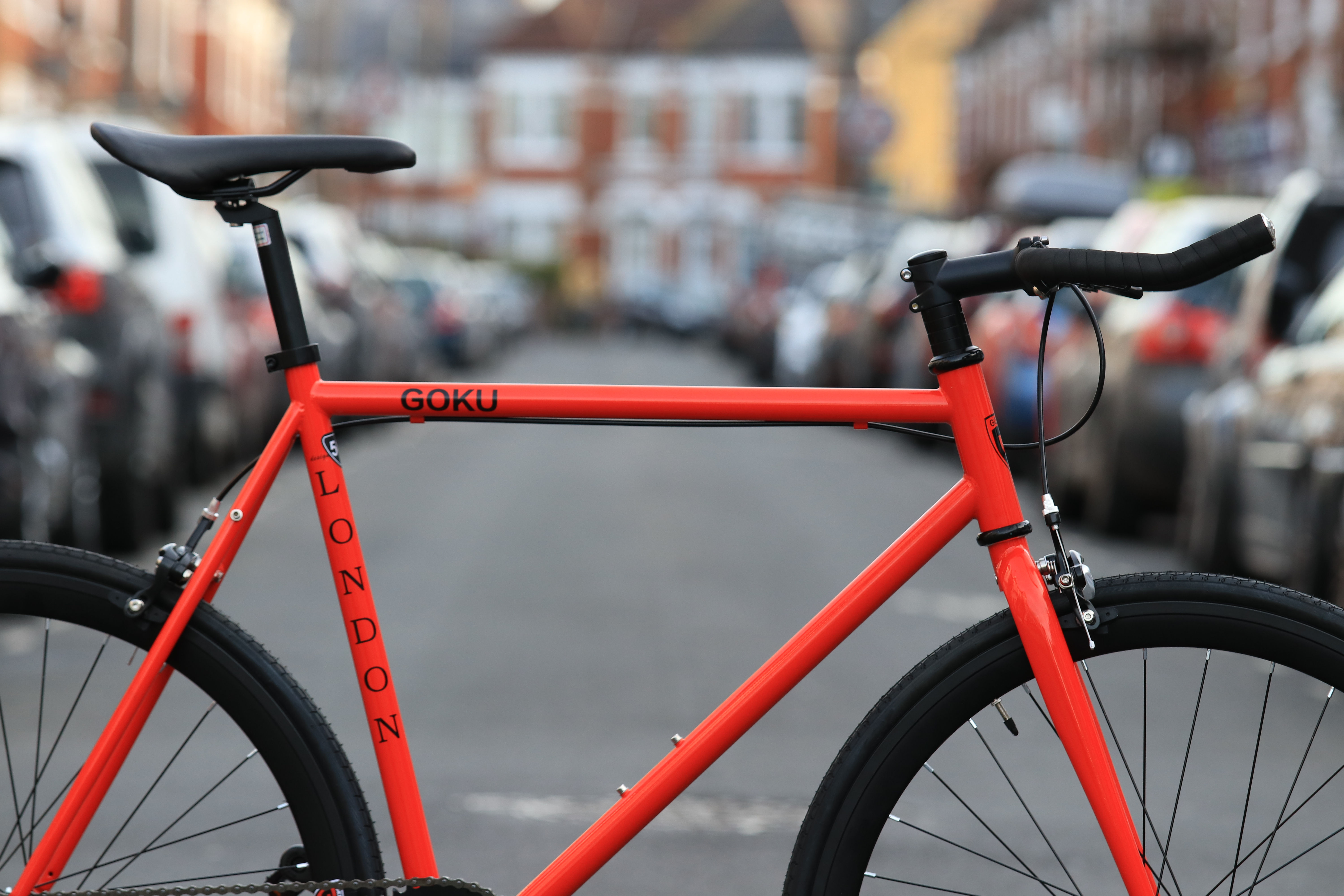 Goku Red Single Speed Fixed Gear with black wheel