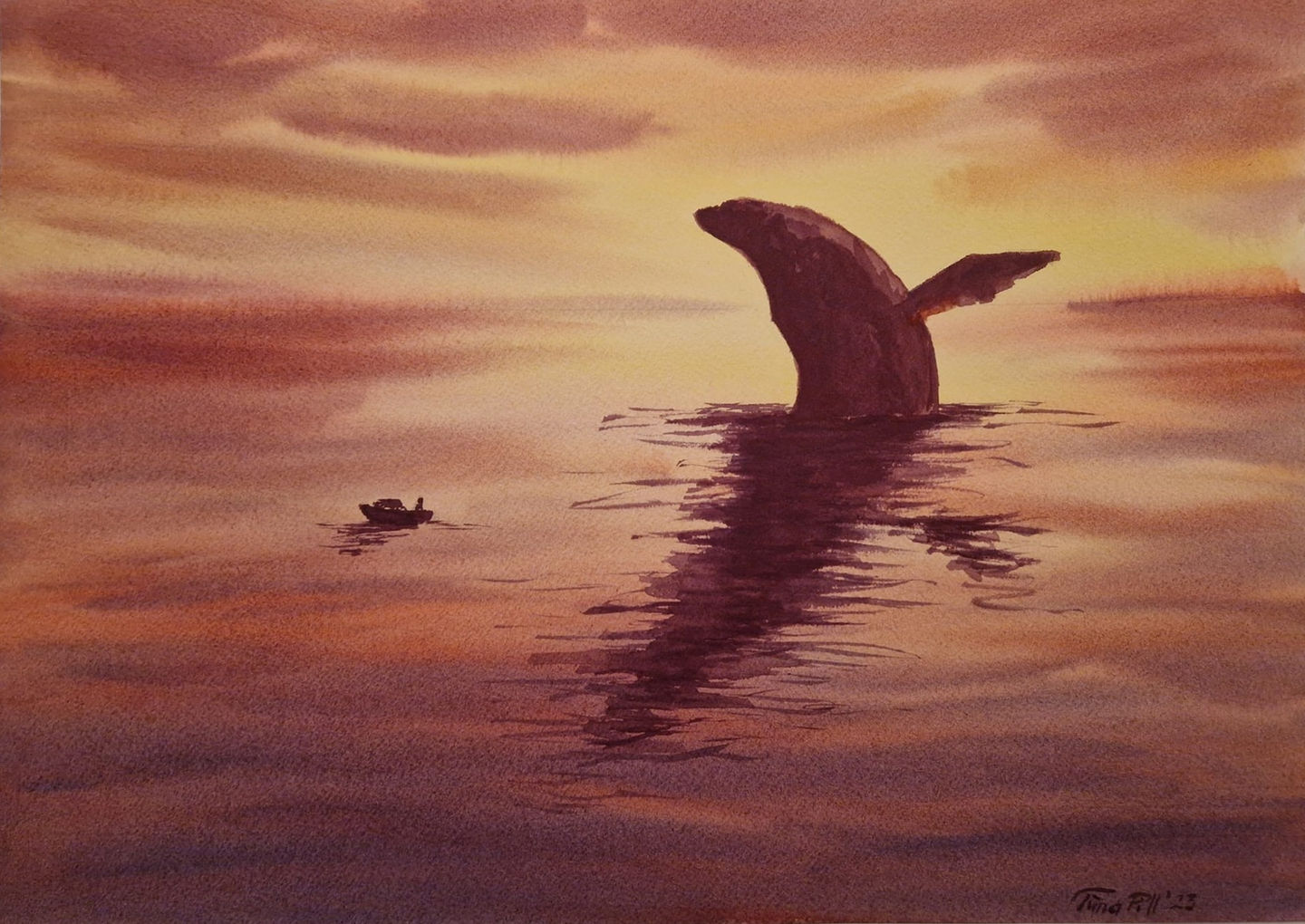 Whale and fisherman