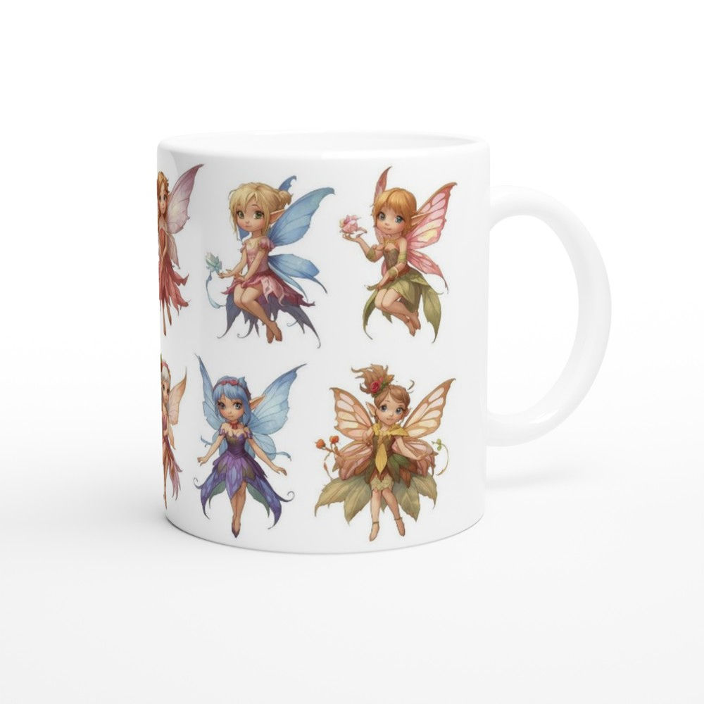 Weiße Keramiktasse Elfe - Fee - enchanted - Fantasy