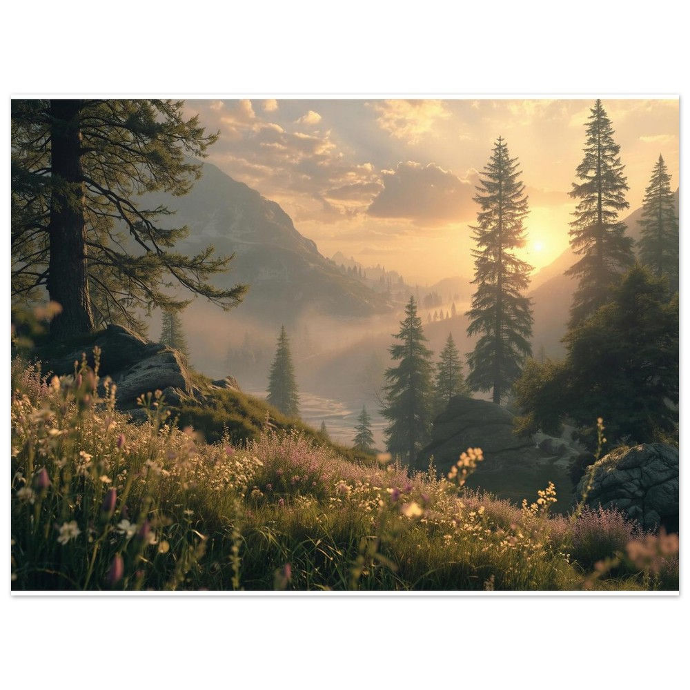 Landscape at sunset - Kunstdruck