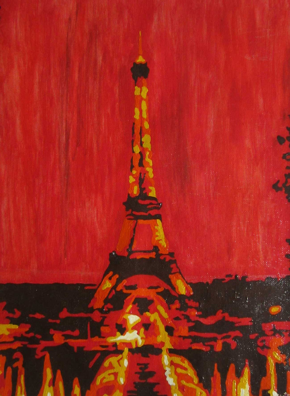 Eiffel Tower in red