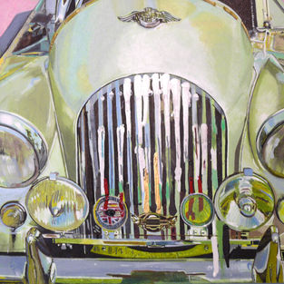 Colorful oil painting of automobile