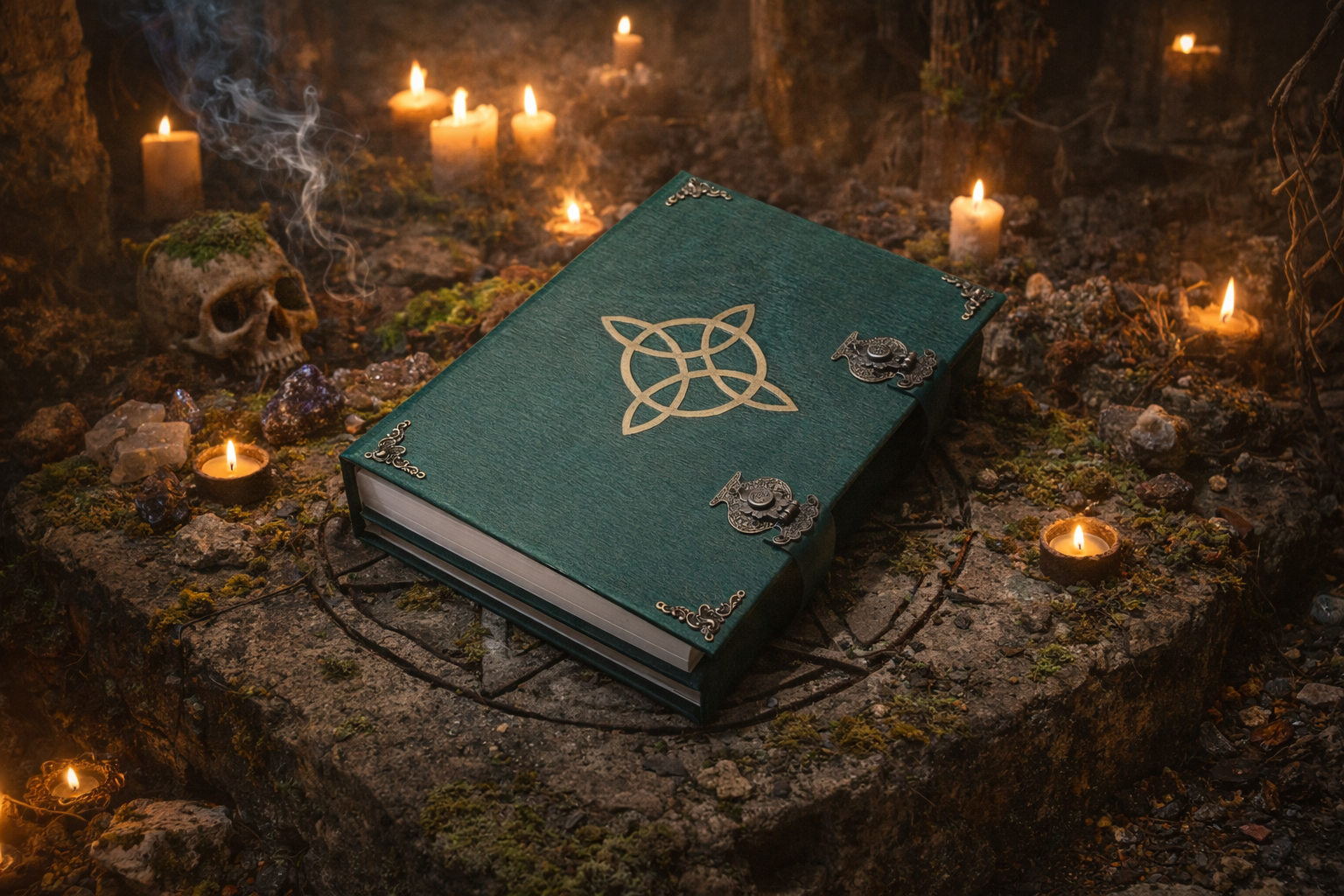 Practical magic style with witche's knot and screws 