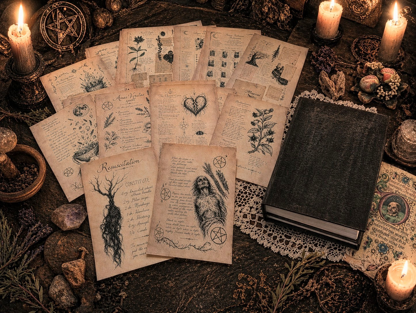 Practical Magic Book of Shadows Original pages Big size A4 31x22 cm