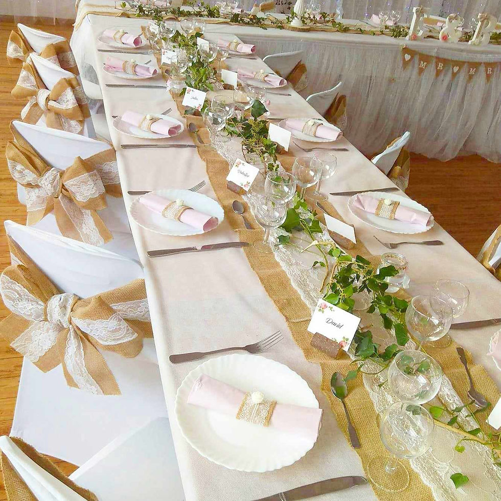 Noeud de chaise en jute et dentelle