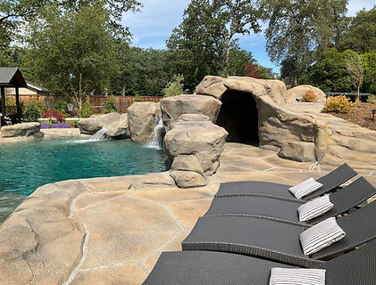 grotto entrance custom pool, cool, CA
