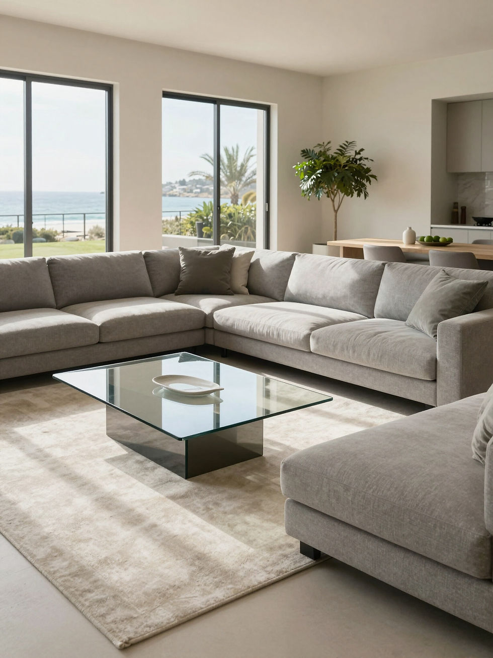 Clean and minimalist coastal home interior